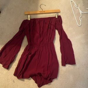 Maroon Romper with Pockets